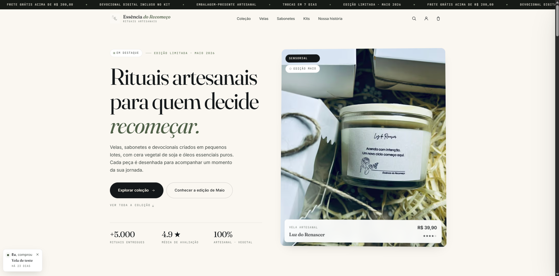 Essência do Recomeço — screenshot