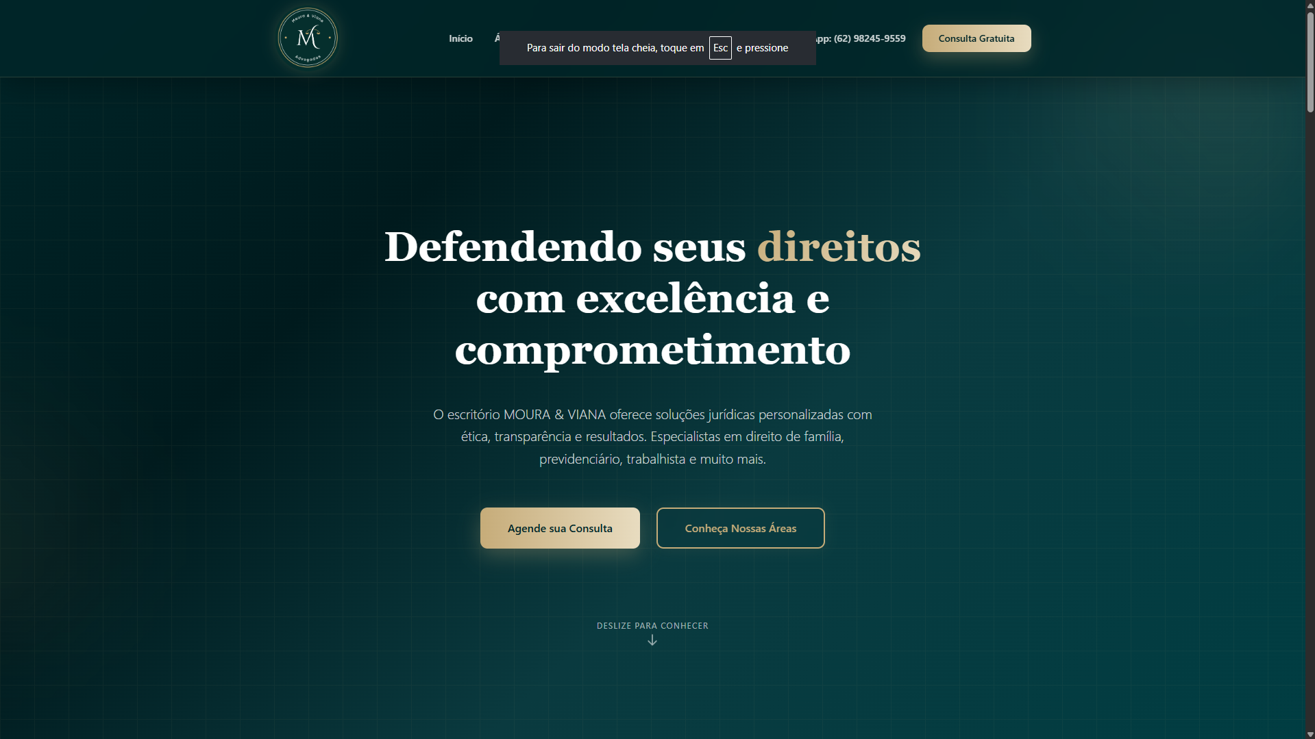 Moura Viana Advocacia — screenshot