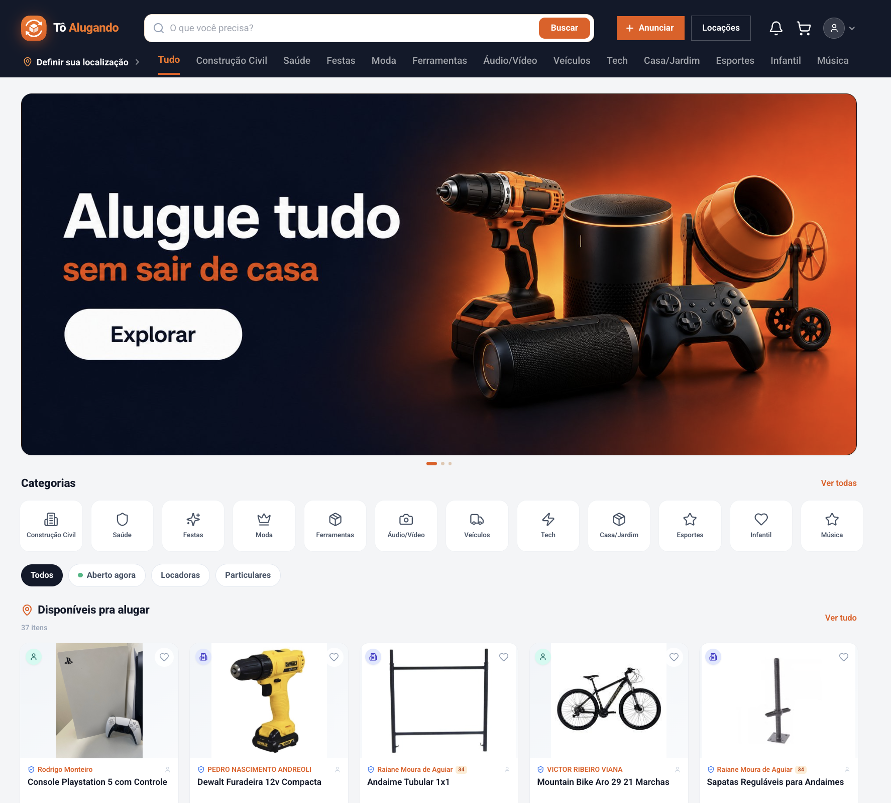 Tô Alugando — screenshot